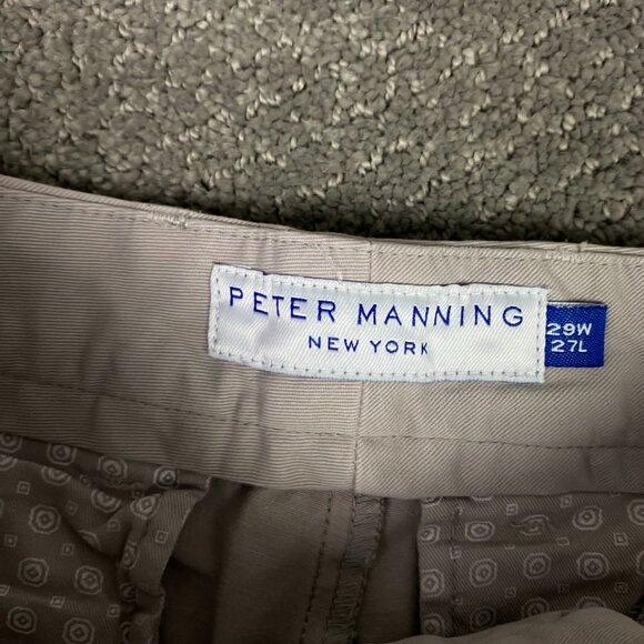 Peter Manning Slim Fit Chino Pants Men's 29 x 27 Beige Cotton - Picture 6 of 14